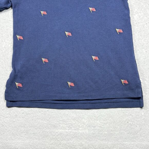 Ralph Lauren Shirt Boys Size Medium Blue Embroidered USA Flag Allover Print - Picture 4 of 11